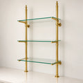 Solid Brass Bistro Shelving with Adjustable Brackets – Kitchen & Bar Glass Shelf Hardware