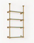 Solid Brass Shelving with Ball Joints & Glass Shelves – Custom Bistro Shelving