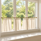 Unlacquered Brass Cafe Curtain Rod Inside Mount, Solid Brass Window Rod with Rings