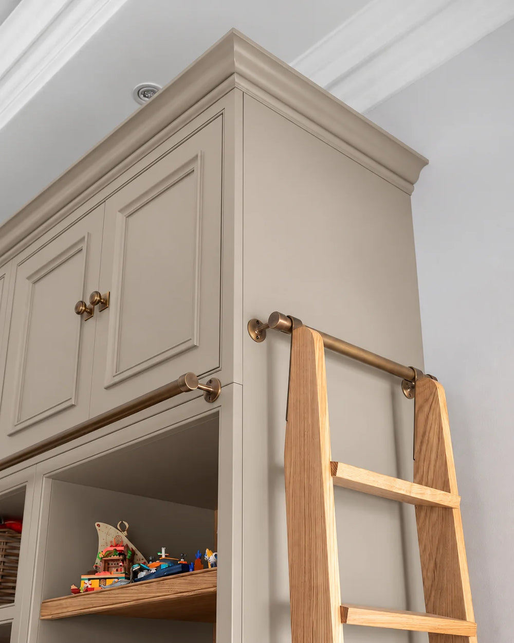 Solid Brass Library Ladder Rail