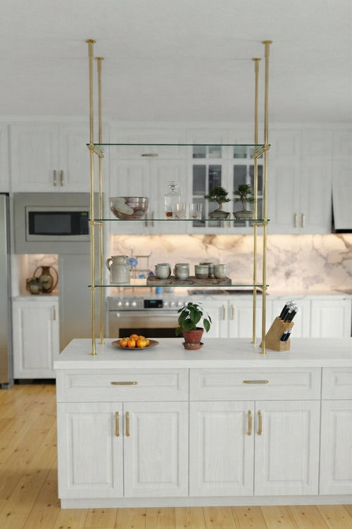 Kitchen Bistro Shelving With Tempered glass Shelves